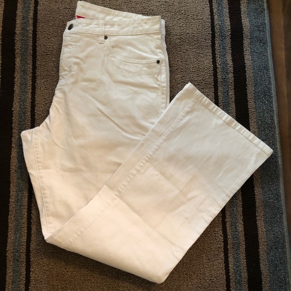 Smiths Dungarees White Bootcut Jeans Stretch Sz 16 - Picture 8 of 8